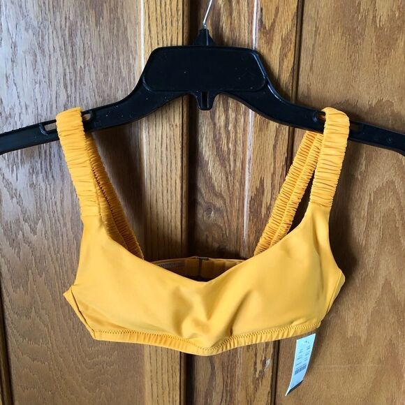 NWT J Crew Women’s Scrunchie-Strap Square Neck Bikini Top Orange - XXS - Picture 4 of 10